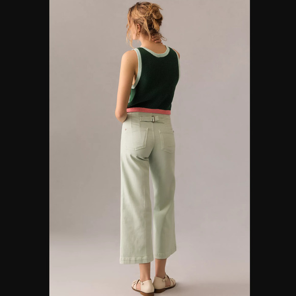 Anthropologie Kit Cropped High-Rise Wide-Leg Jeans -New 32 Waist - Picture 5 of 6